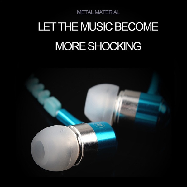 3.5 Mm In-ear Luminous Zipper Stereo Hands-free Headphone Earphone Earbud + Mic