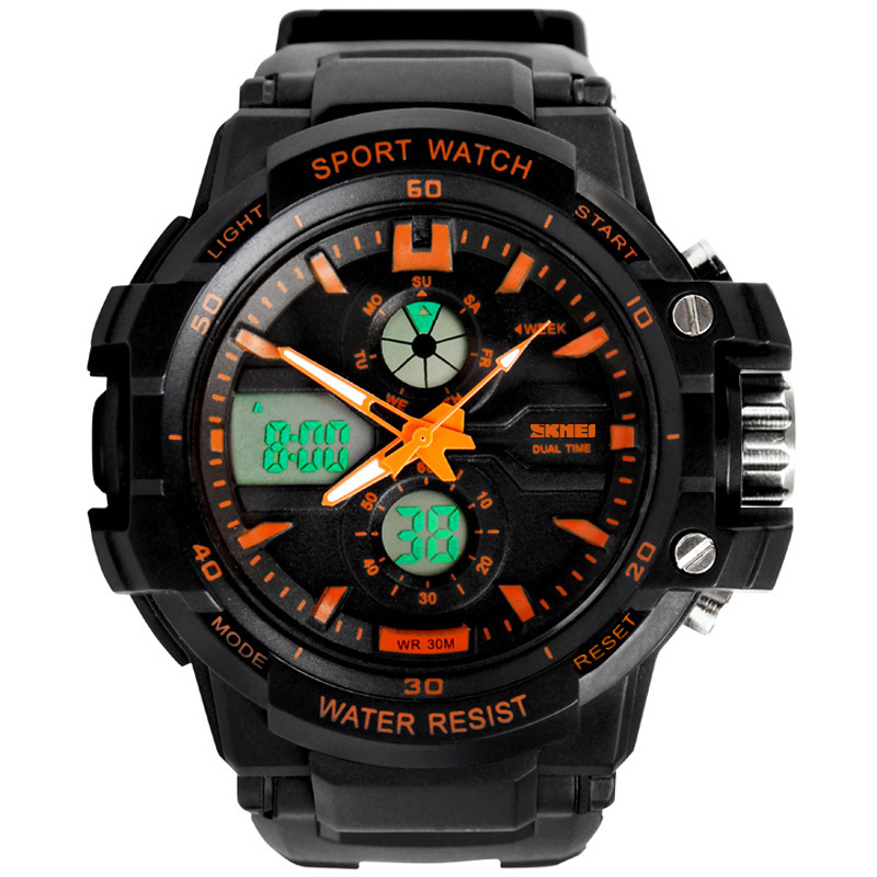SKMEI Multifunction Chronograph Analog Men Digital LED Waterproof Military Alarm Chrono Wristwatches
