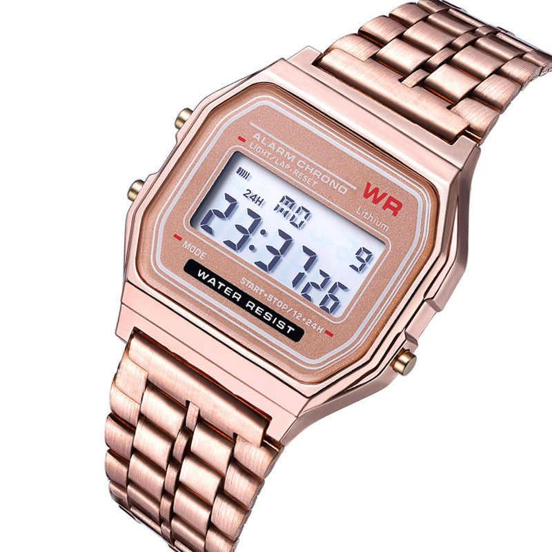 F91w Sports Children's Electronic Metal Watch Multi-function Luminous Alarm Clock Steel Watch