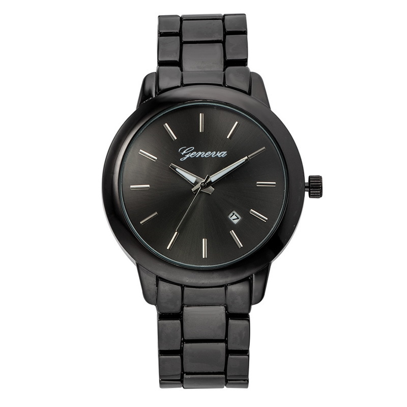 Geneva Watches Men Casual  Luxury Full Steel  Calendar Quartz Wrist Women&apos;s Fashion Watch Watches