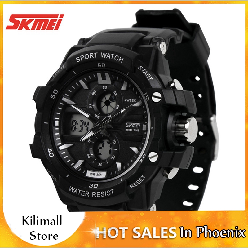 SKMEI Multifunction Chronograph Analog Men Digital LED Waterproof Military Alarm Chrono Wristwatches