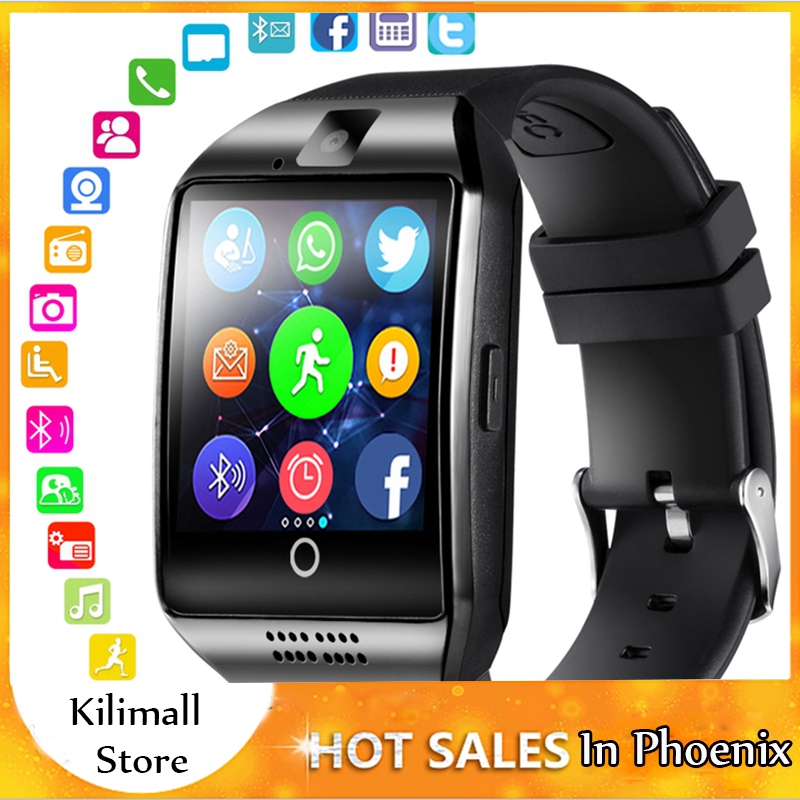 Bluetooth Smart Watch Men Q18 With Touch Screen Big Battery Support TF Sim Card Camera for Android