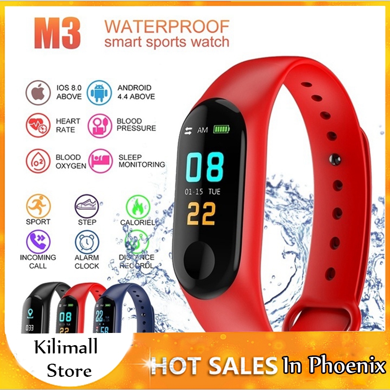 M3 USB Rechargeable Bluetooth Smart Wristband Waterproof Sport Watchband Multi-function Smartwatch