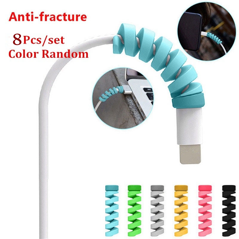 8pcs Cable Protector Cover for Mobile Phone Lightning USB Charger Cables Cord Phone Accessories