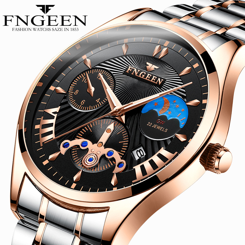FNGEEN Lmitation Six-pin Design Men's Watch Waterproof Luminous Watch Male Calendar Student Watch