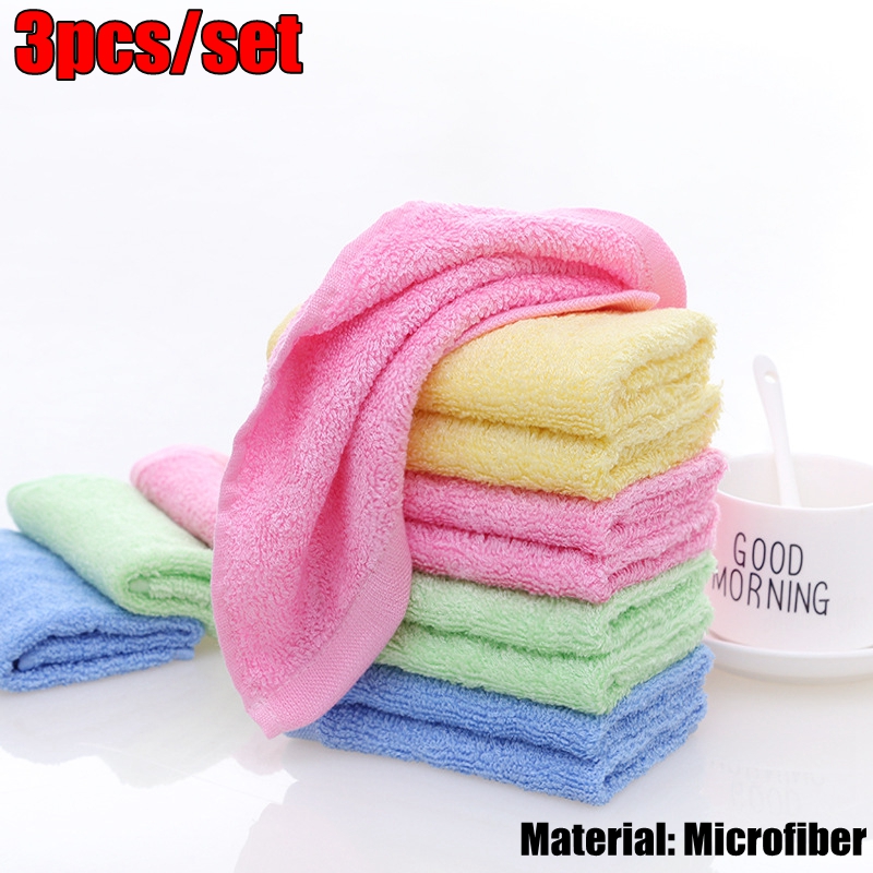 3pcs Kitchen Oil-free Wood Fiber Oil Aishwashing Towel Thickening Mini Rag Square Towel Scouring Pad