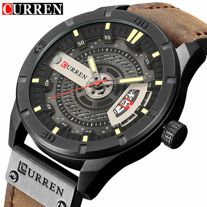 CURREN 8301 Top Brand Luxury Watch Men Date Display Leather Creative Quartz Wrist Watches