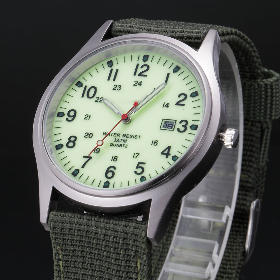 Military Watches Men Nylon Strap Water Resiatnt Casual Quartz with Calendar Army Relojes Hombre