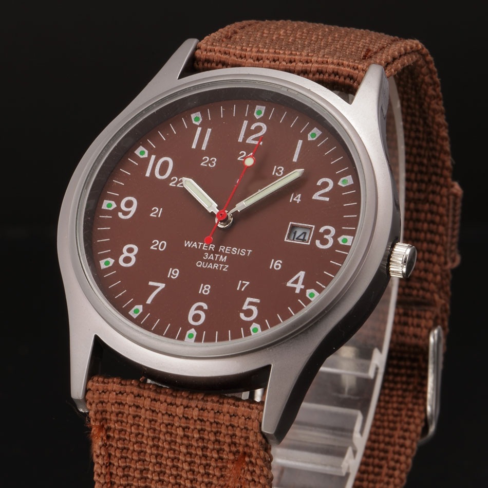 Military Watches Men Nylon Strap Water Resiatnt Casual Quartz with Calendar Army Relojes Hombre