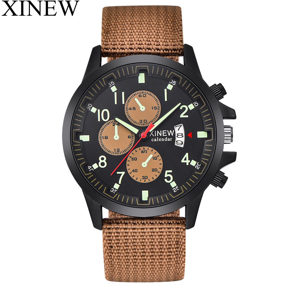 XINEW Men's Nylon Cloth Calendar Luminous Waterproof Digital Wristwatch Watch Watches Sports Watch