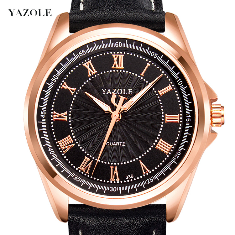 YAZOLE Men Watches Quartz Clock Leather belts Watch Cheap Sports wristwatch