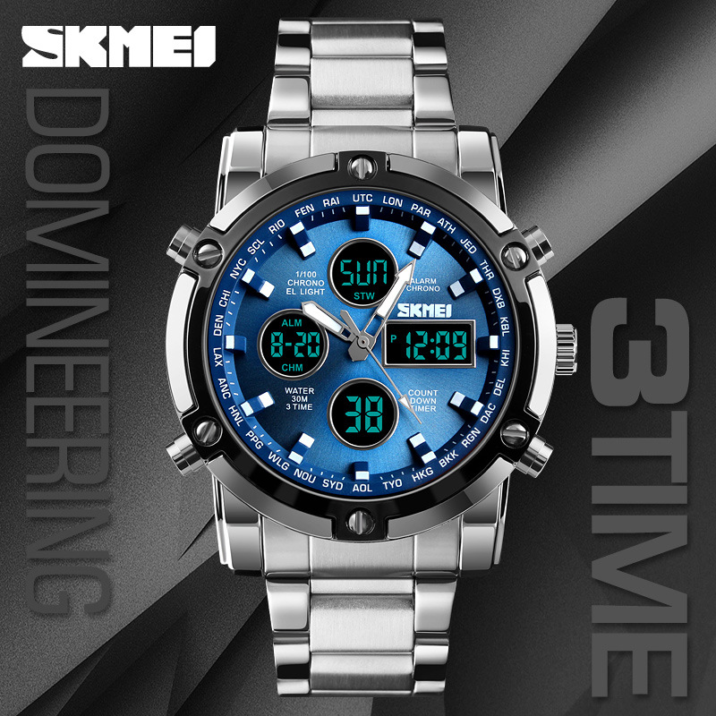 Skmei Men Quartz  Sport Watches Luxury Multi-function Business Wristwatches Waterproof Male Clock