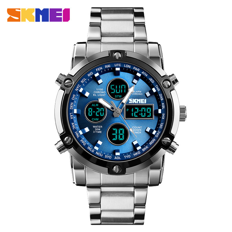 Skmei Men Quartz  Sport Watches Luxury Multi-function Business Wristwatches Waterproof Male Clock