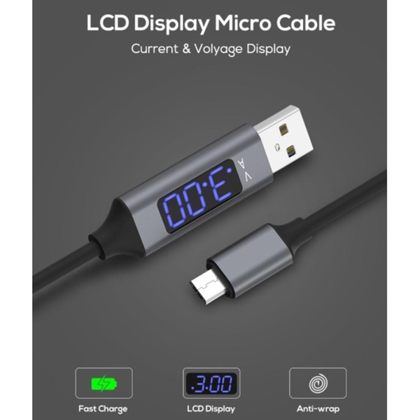 1PC Aluminum Alloy Intelligent Display Fast Charging Data Cable Line for Android Type-C