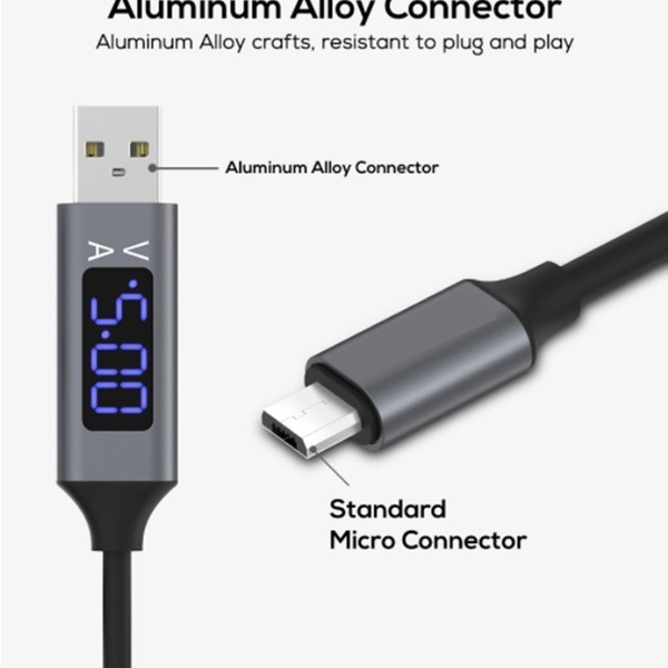 1PC Aluminum Alloy Intelligent Display Fast Charging Data Cable Line for Android Type-C