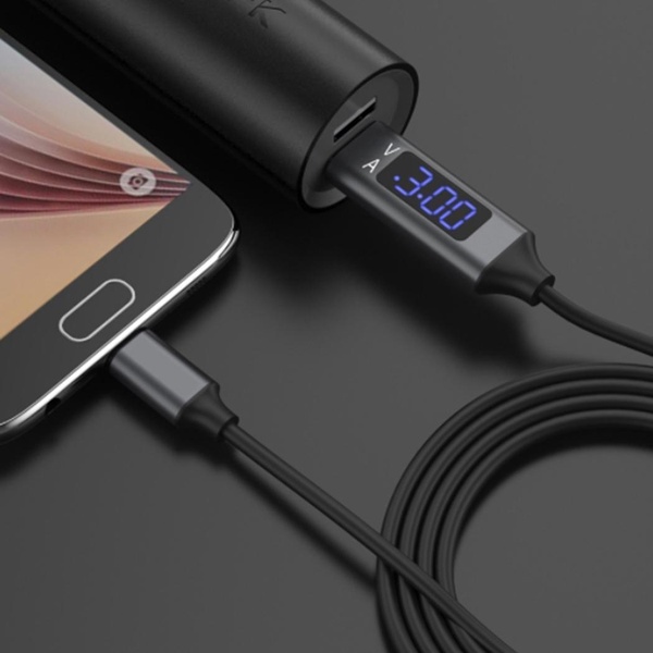1PC Aluminum Alloy Intelligent Display Fast Charging Data Cable Line for Android Type-C