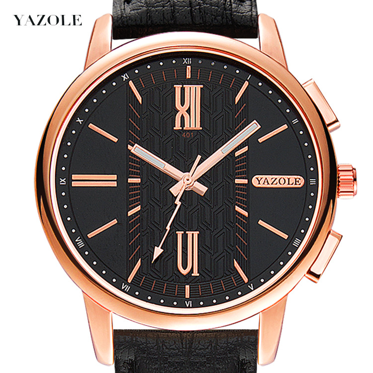 YAZOLE Rose Gold Men's Fashion Watch Gift Gift Quartz Watch Mens Watches Sports Wristwatch