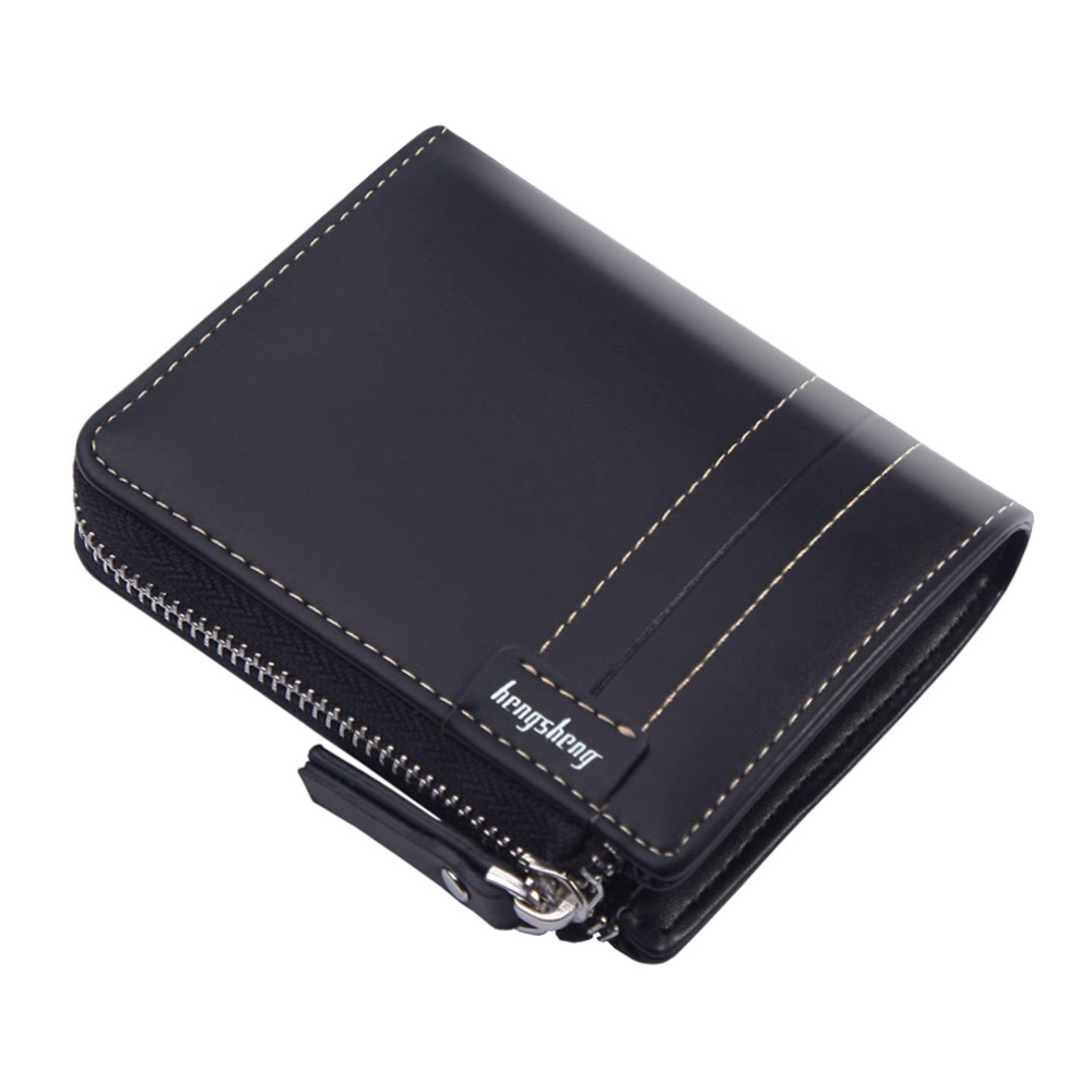 HENGSHENG Valentine's Gift Pu Vintage Men Wallet-Leather Luxury Short Male Clutch Wallet