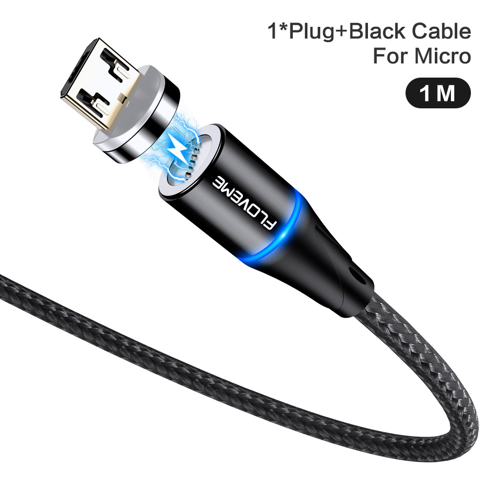 Floveme Android Type-c Three-in-one Magnetic Data Cable 3A Fast Charge for Iphone Light Mobile Phone