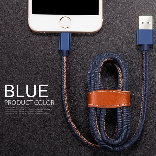 For Android Type-c Cable and For iPhone X 8 7 6 5 Cowboy Weaving USB Fast Charging Adapter
