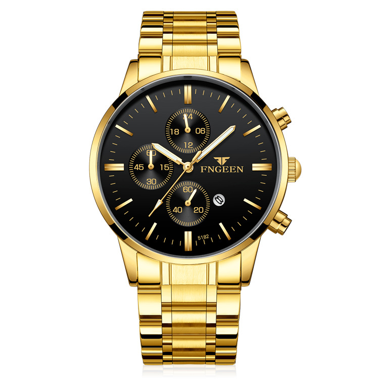 FNGEEN Men's Student Sports Quartz Waterproof Fashion Trend Luminous Belt Men's Watch Wrist Watch