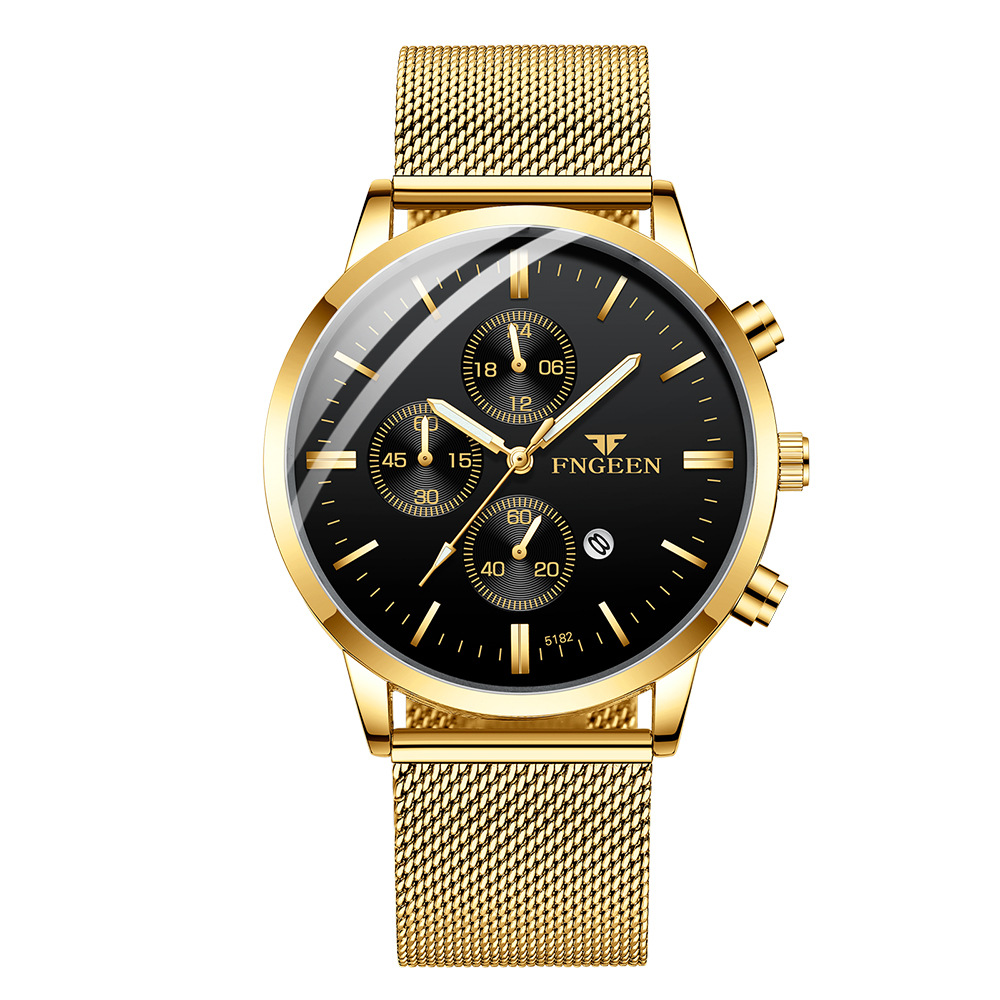 FNGEEN Men's Student Sports Quartz Waterproof Fashion Trend Luminous Belt Men's Watch Wrist Watch