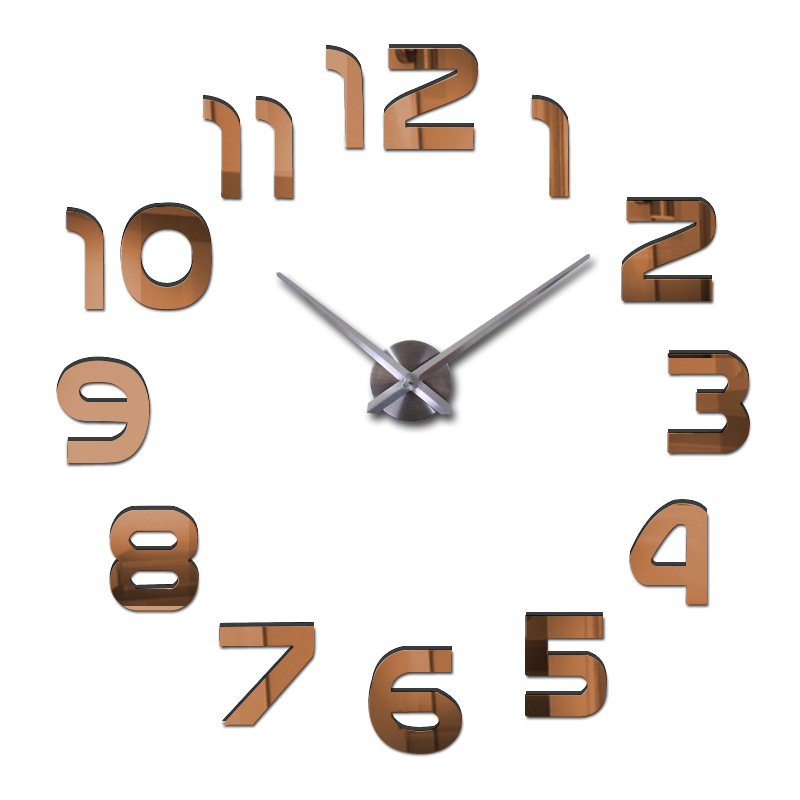 Super Size Modern DIY 3D Acrylic Mirror Surface Large Wall Clock Sticker Home Office Decor