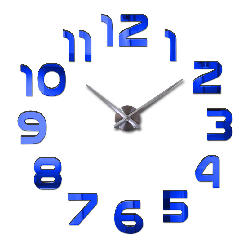 Super Size Modern DIY 3D Acrylic Mirror Surface Large Wall Clock Sticker Home Office Decor