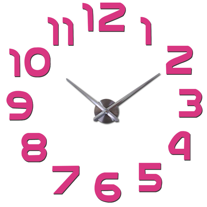 Super Size Modern DIY 3D Acrylic Mirror Surface Large Wall Clock Sticker Home Office Decor