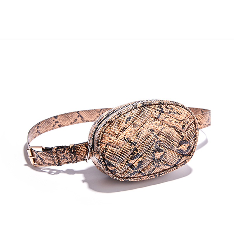 Women's Bags Snake Pockets Fashion Mini Round Bag Outdoor Handbags Sports Pockets