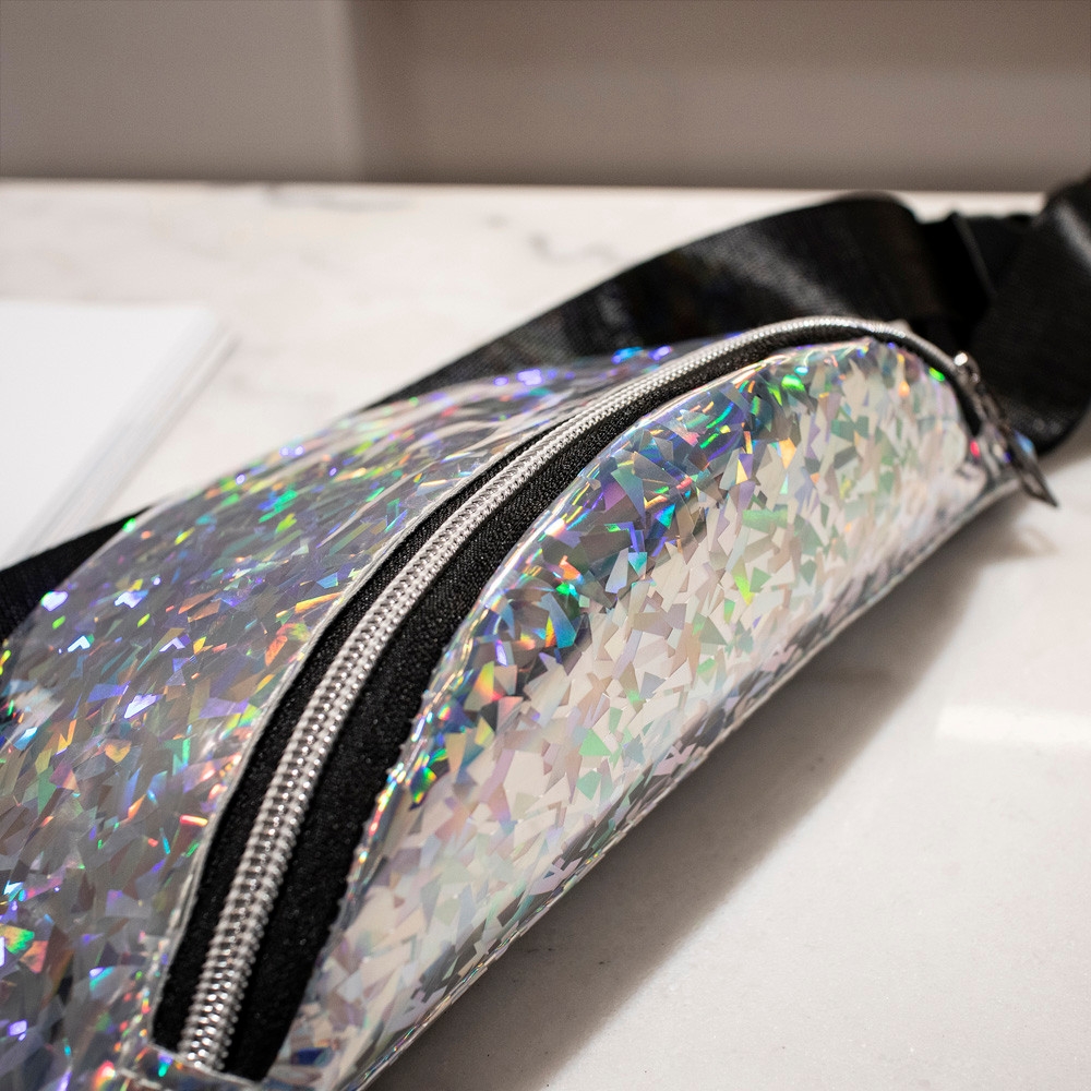 Bling Leather Waist Packs Women's Bags Belt Bag Female Pouch PU Casual Fanny Pack Bag