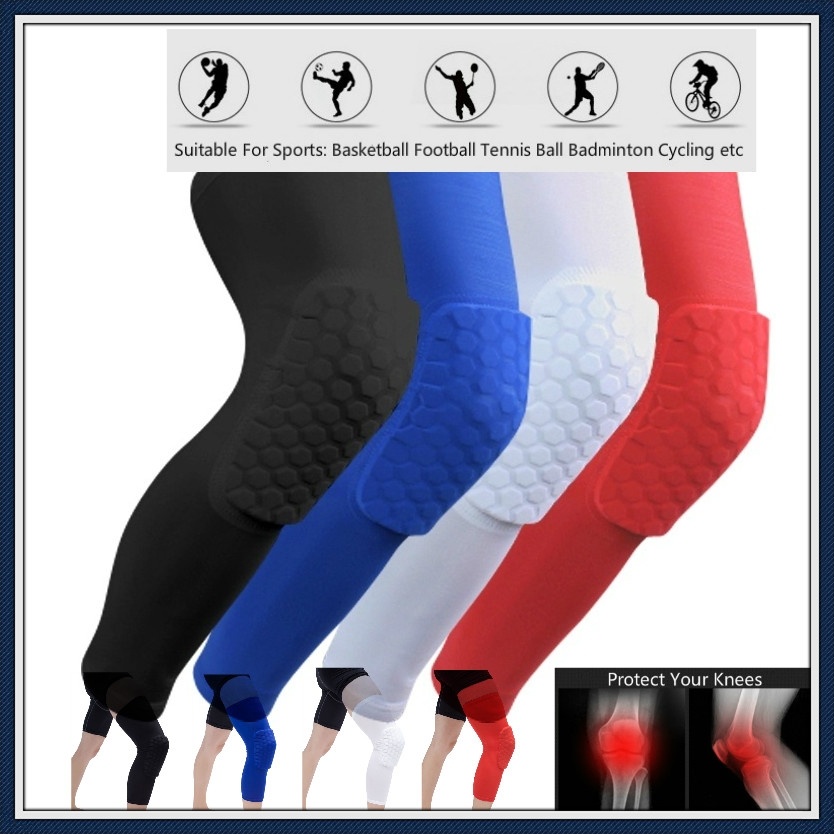 1 Pack Basketball Knee Pads, Compression Leg Sleeve Crashproof Protective Gear for Contact Sports