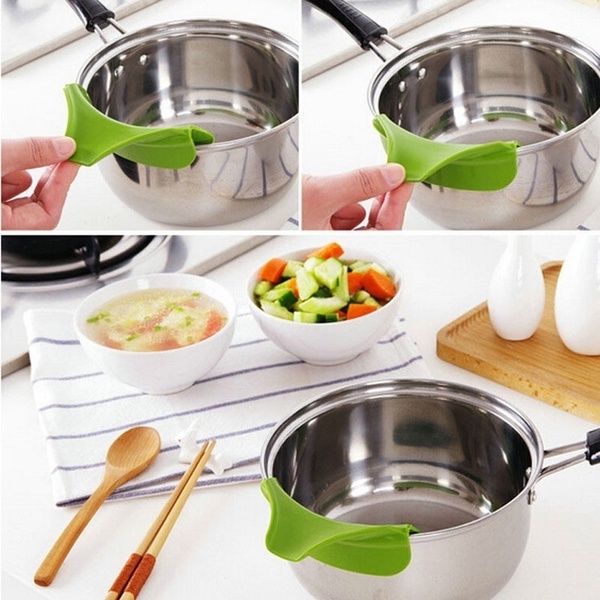 Kitchen Anti-spill Drain Pans Round Rim Deflector Liquid Funnel Soup Diversion Mouth Cooking Tools