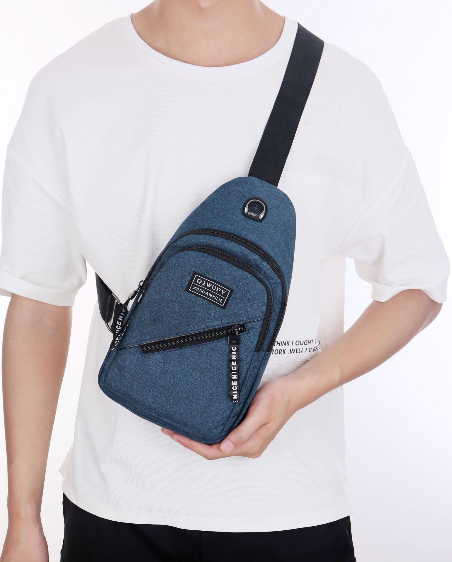 Men's Women's Nylon Sling Messenger Chest Bag Backpack Shoulder Travel Bag