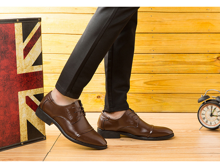 Phoenix Business Men's Shoes Classic Pure Leather Wingtip Carved Lattice Formal Oxford Fashion Shoes