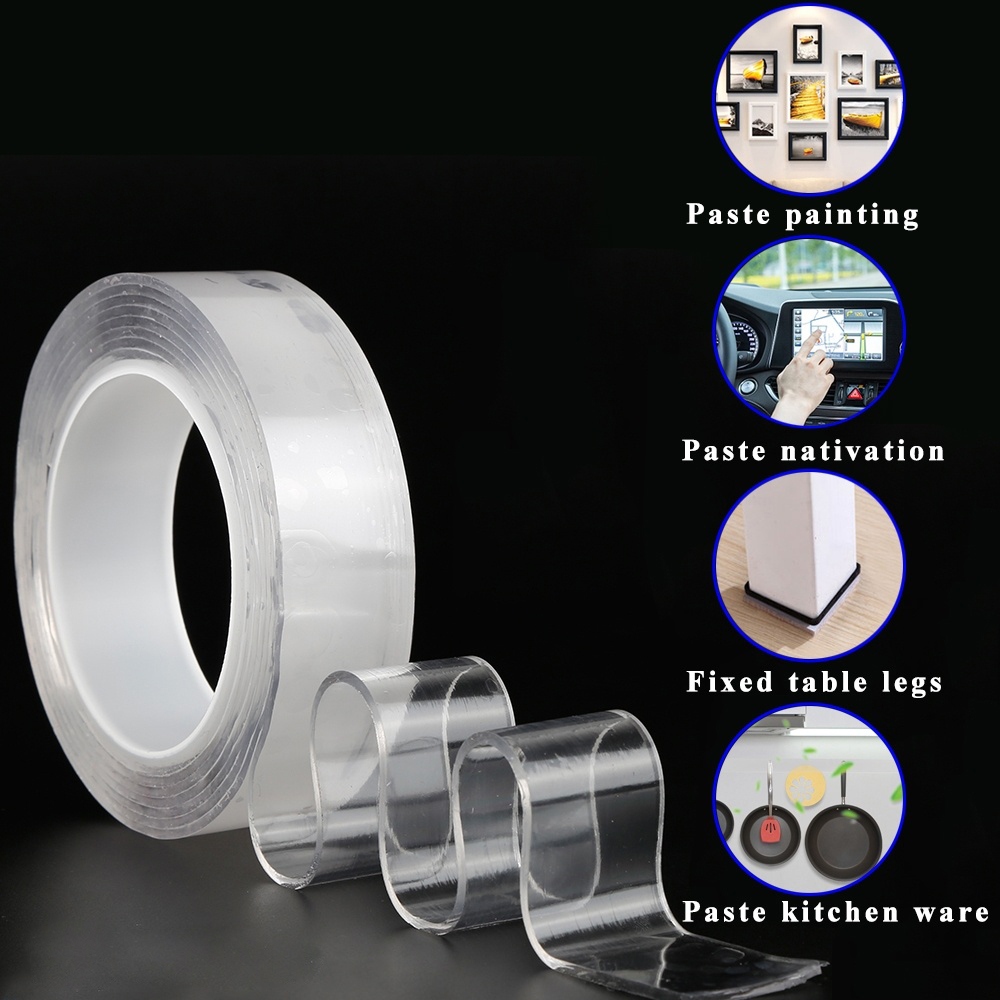 3CM*3M Multifunctional Double-Sided Adhesive Nano Tape  Washable Removable Gel Grip Sticker