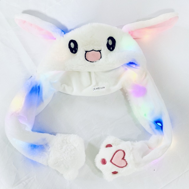 Rabbit Hats Moving Ears Cute Rabbit Hat Airbag Kawaii Funny Cap Kids Plush Toy