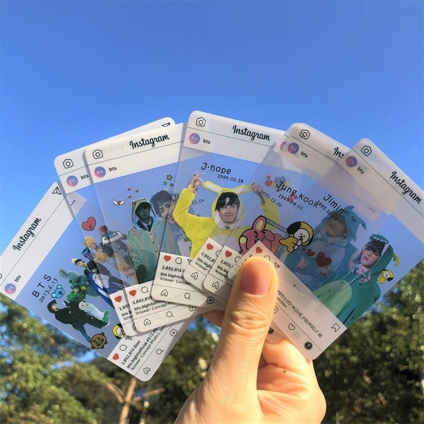 8pcs Kpop BTS  Instagram Style PVC Photo Card BTS BT21 HD Collective Photocard Jungkook Jimin Cards