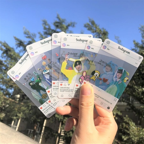 8pcs Kpop BTS  Instagram Style PVC Photo Card BTS BT21 HD Collective Photocard Jungkook Jimin Cards