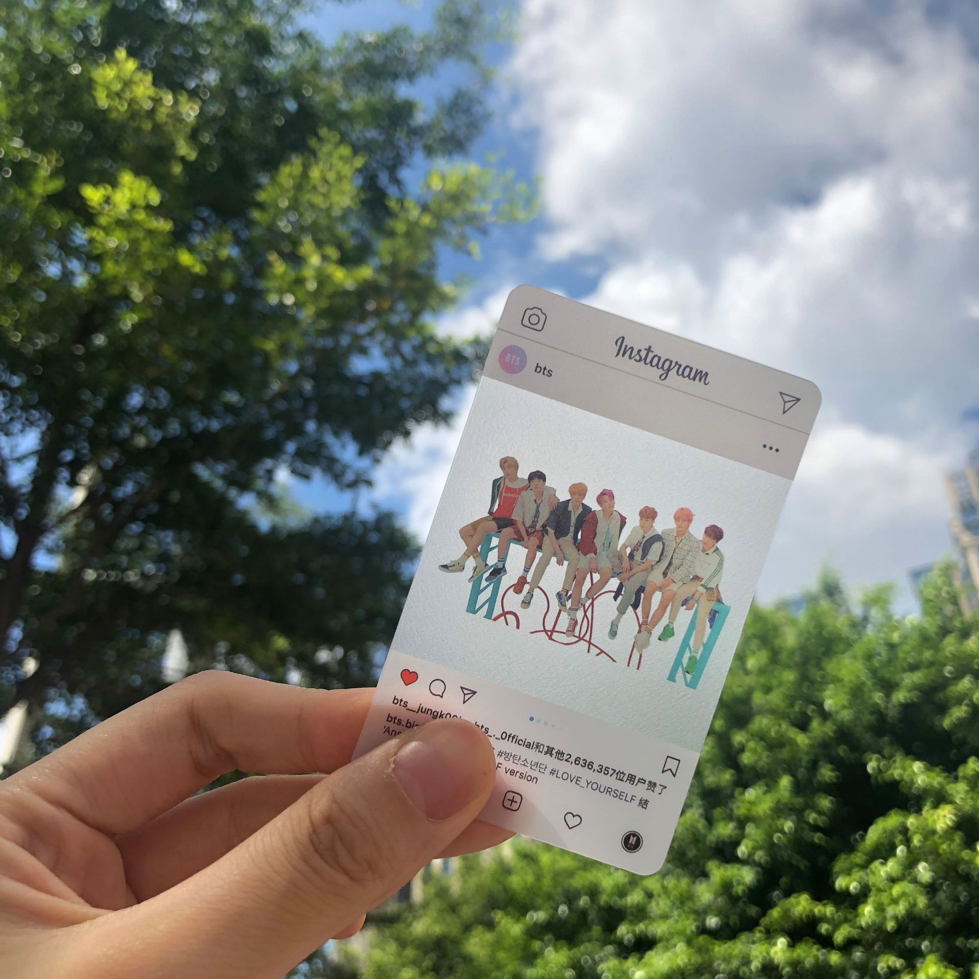 8pcs Kpop BTS  Instagram Style PVC Photo Card BTS BT21 HD Collective Photocard Jungkook Jimin Cards