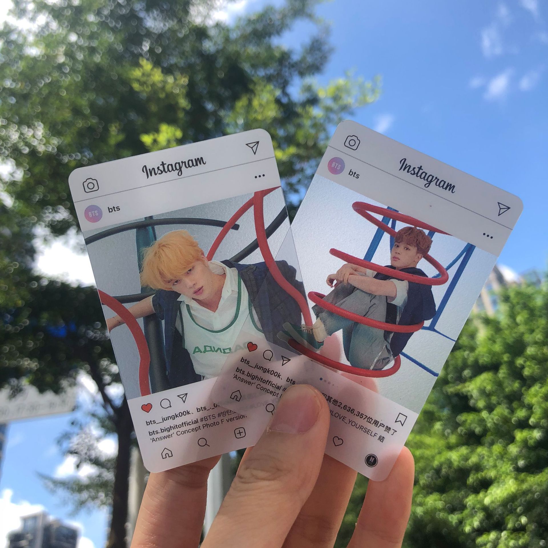 8pcs Kpop BTS  Instagram Style PVC Photo Card BTS BT21 HD Collective Photocard Jungkook Jimin Cards