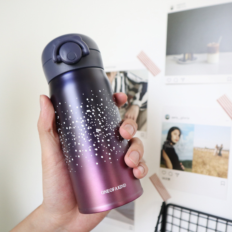 500ml Stainless Steel Vacuum Starry Sky Bounce Vacuum Flask Thermal Water Bottle Thermos Cup