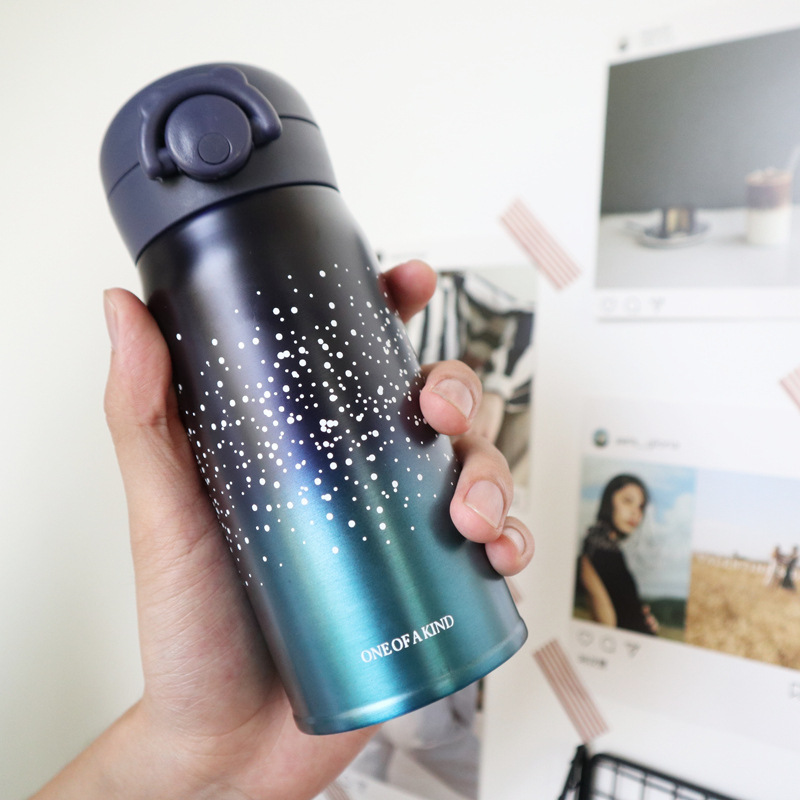 500ml Stainless Steel Vacuum Starry Sky Bounce Vacuum Flask Thermal Water Bottle Thermos Cup