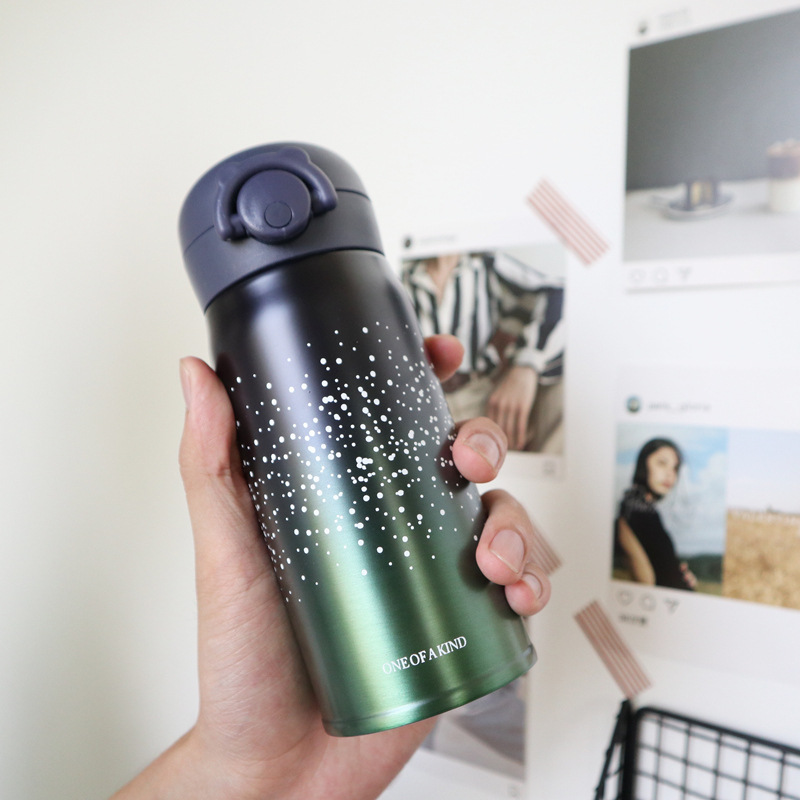 500ml Stainless Steel Vacuum Starry Sky Bounce Vacuum Flask Thermal Water Bottle Thermos Cup