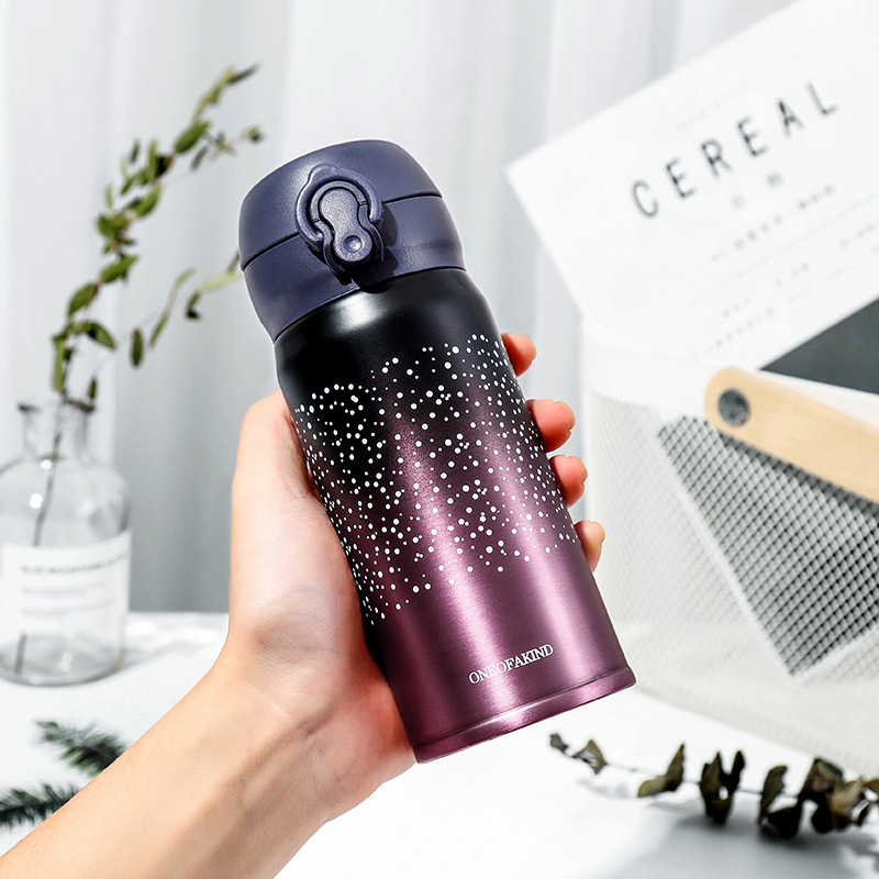 500ml Stainless Steel Vacuum Starry Sky Bounce Vacuum Flask Thermal Water Bottle Thermos Cup