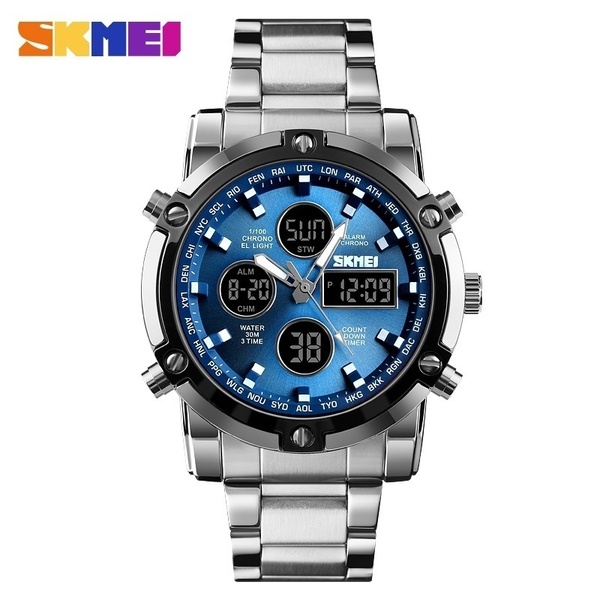 SKMEI Luxury Quartz Men&apos;s Watch Digital Multifunctional Wristwatches Water Resistant Herrenuhr