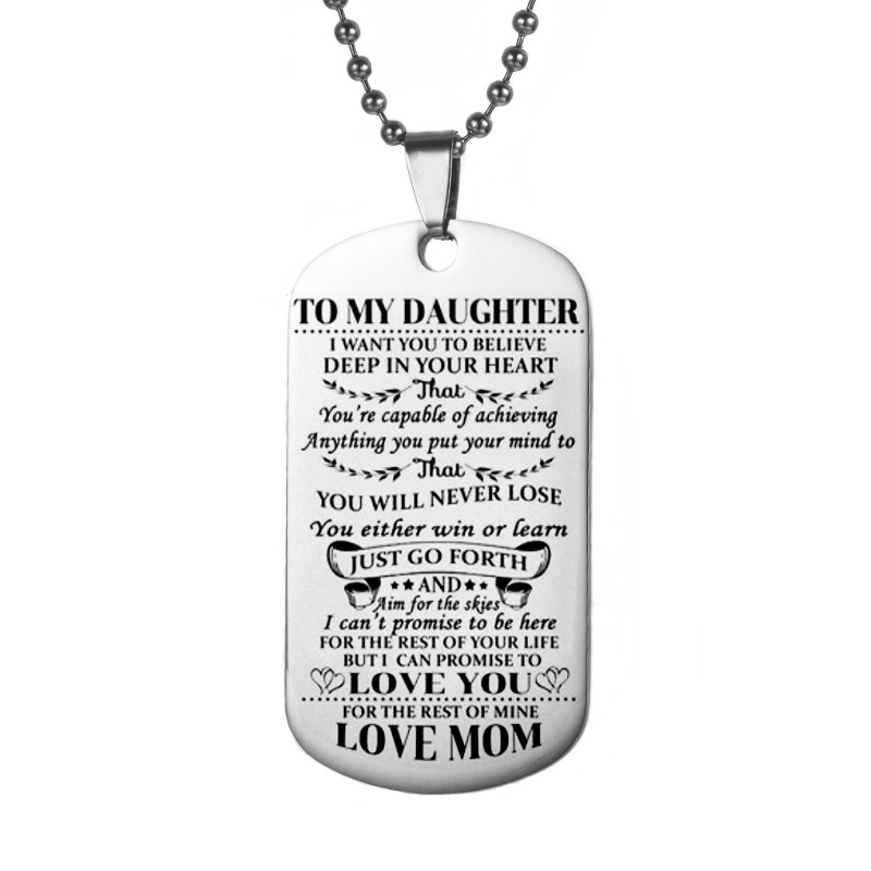 Military Necklace Son Daughter Give My Son Daughter Fashion Necklace from Mom Dad