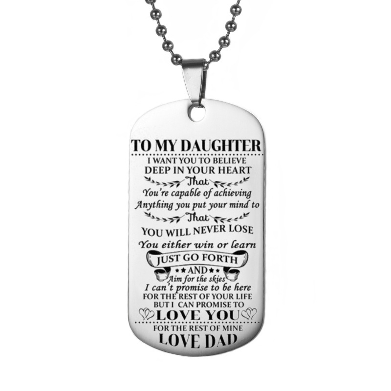 Military Necklace Son Daughter Give My Son Daughter Fashion Necklace from Mom Dad