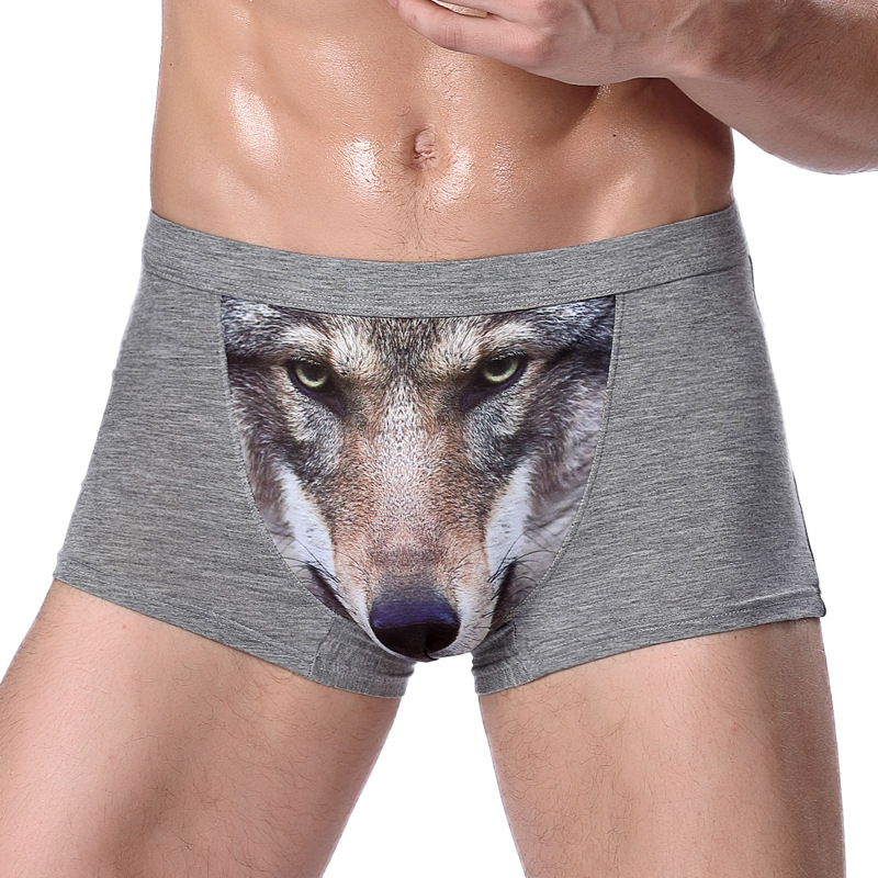 Sexy Mens 3D Wolf Eagle Boxer Briefs Underwear Shorts Underpants Underwear