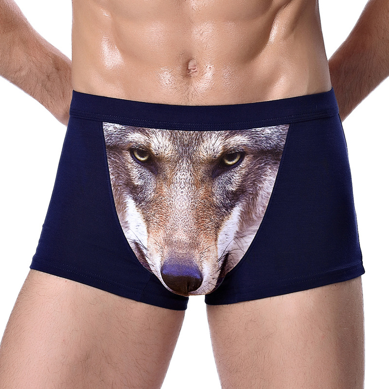 Sexy Mens 3D Wolf Eagle Boxer Briefs Underwear Shorts Underpants Underwear